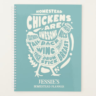 Blue Creme Hühnchen Art Personalisiertes Haus Planer