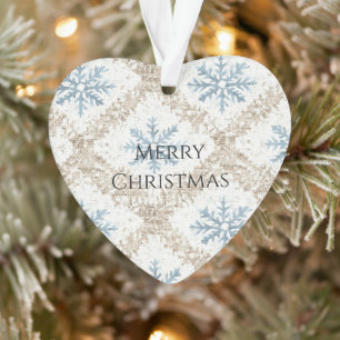 Blue Creme Weihnachten Schneeflocken Ornament