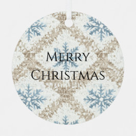 Blue Creme Weihnachten Schneeflocken Ornament Aus Metall