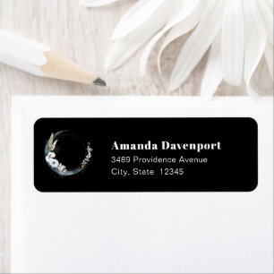 Blue Crescent Moon mit White Blume Adresse
