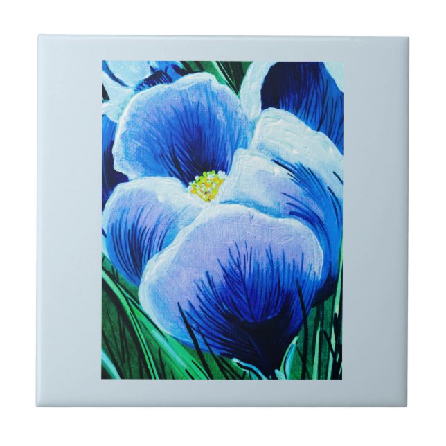 Blue Crocus Tile Fliese (Vorderseite)