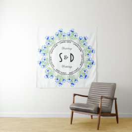 Blue Crocus Wedding Background Wandteppich