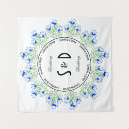 Blue Crocus Wedding Background Wandteppich