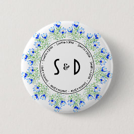 Blue Crocus Wedding Floor Decal Button