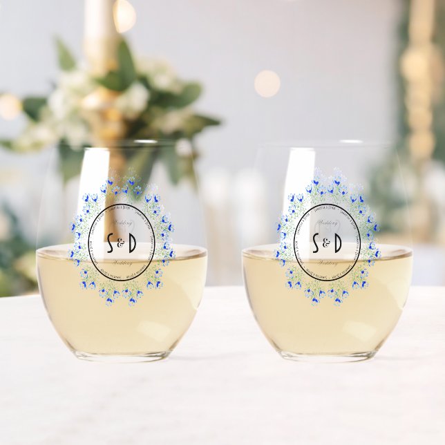 Blue Crocus Wedding Weinglas Ohne Stiel (Insitu (Hochzeit))