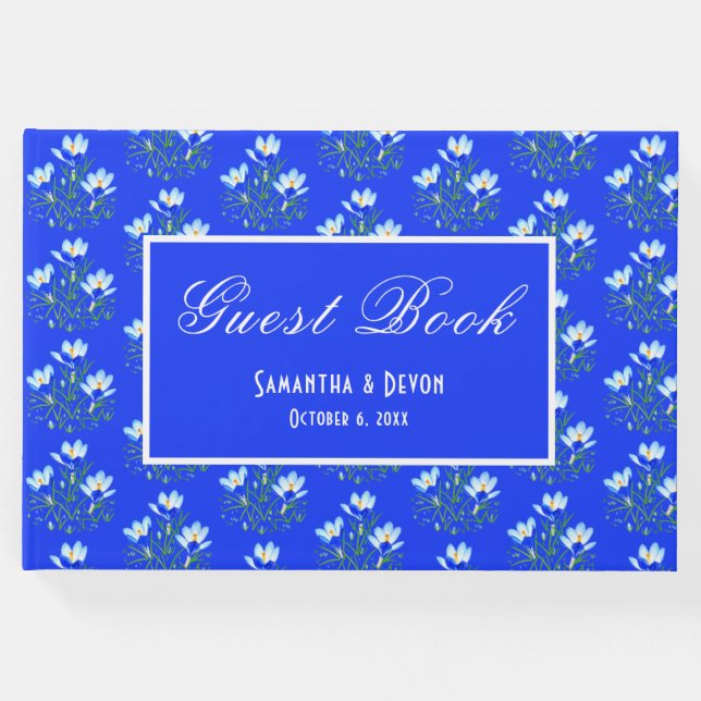 Blue Crocuses Wedding Gästebuch (Vorderseite)