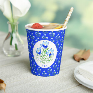 Blue Crocuses Wedding Pappbecher