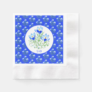 Blue Crocuses Wedding Serviette