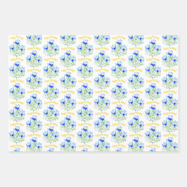 Blue Crocuses Wrapping Paper Sheets Geschenkpapier Set