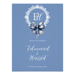 Blue Croquette Inspiriert Begrüßungszeichen Fotodruck