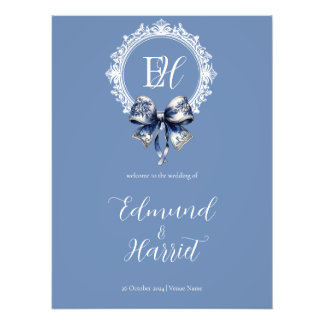 Blue Croquette Inspiriert Begrüßungszeichen Fotodruck