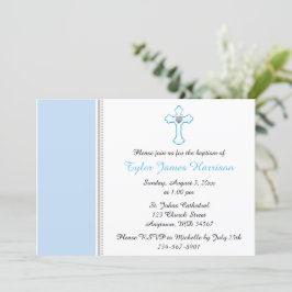 Blue Cross Baby Baptisse / Christening Einladung