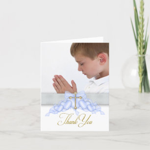 Blue Cross Foto First Communion Thank You Cards Dankeskarte