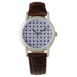 Blue Cross Motif Armbanduhr