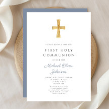 Blue Cross Religious Boy First Heilige Kommunion