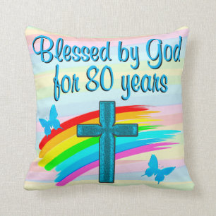 BLUE CROSS UND RAINBOW 80. GEBURTSTAG PILLOW KISSEN