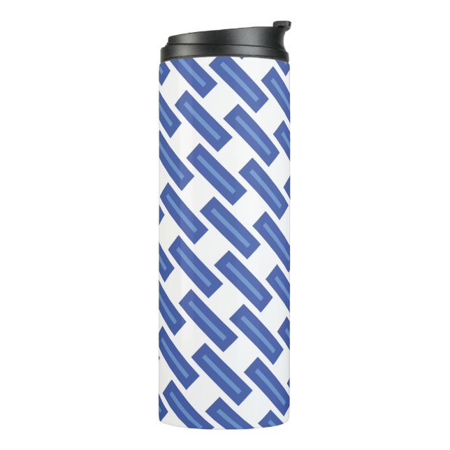 Blue Crossweave Thermal Drink Holder Thermosbecher (Nach links gedreht)