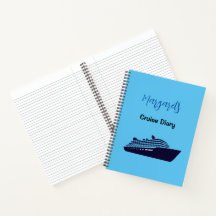 Blue Cruise Ship Personalisiert Diary Notebook