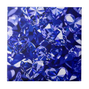 Blue Crystal Diamond Hearts Fliese