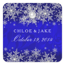 Blue Crystal Pearl Snowflake Silver Wedding