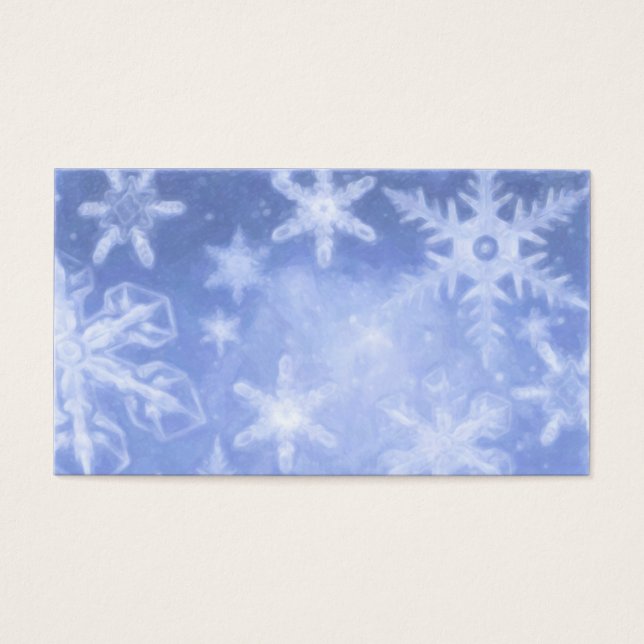 Blue Crystal Snowflake Geschenk Tag-Visitenkarte (Vorderseite)