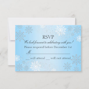Blue Crystal Snowflake Winter Wonderland UAWG RSVP Karte