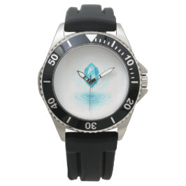 Blue Crystal & Water Wall Clock – Calm and Elegant Armbanduhr