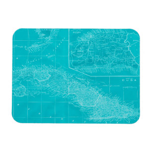 Blue Cuba Map Magnet