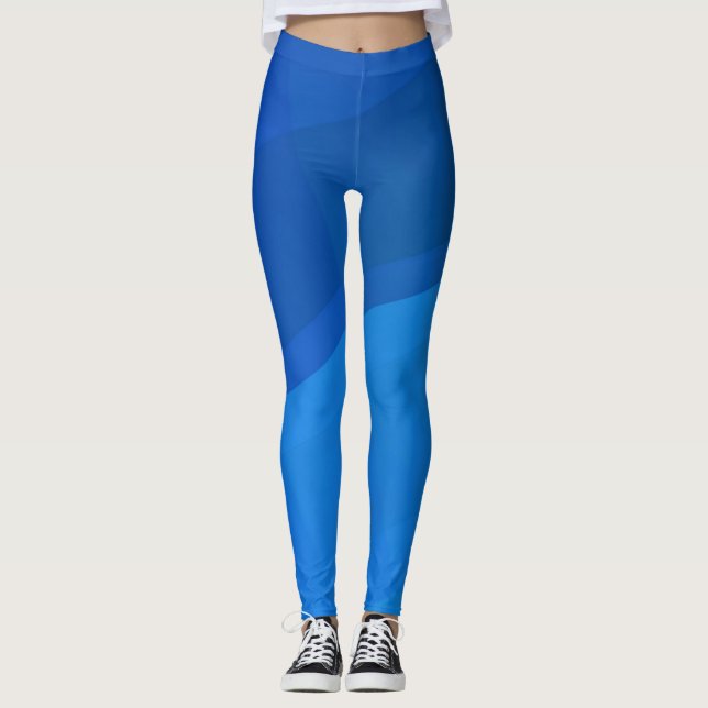 Blue Cubes Geometric Leggings (Vorderseite)