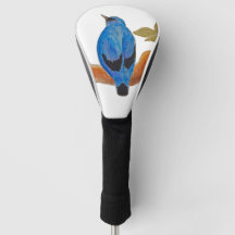 Blue Cuckoshrike Watercolor Bird