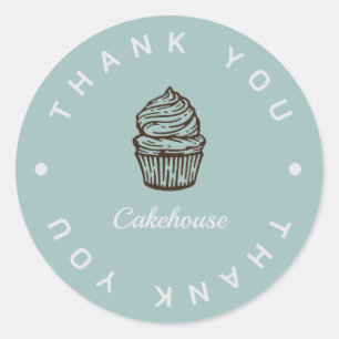Blue Cupcake Bakery Business Vielen Dank Sticker