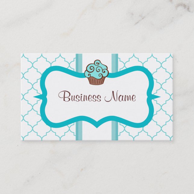 Blue Cupcake Business Card Visitenkarte (Vorderseite)