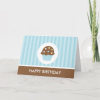 Blue Cupcake Happy Birthday