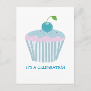 Blue Cupcake Party Einladung