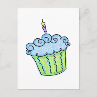 Blue Cupcake Postkarte