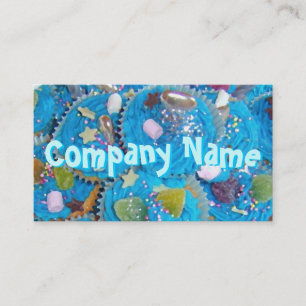 Blue Cupcakes Vordertext Visitenkarte blau