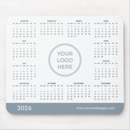 Blue Custom 2026 Calendar Business Logo Mouse Pad Mousepad
