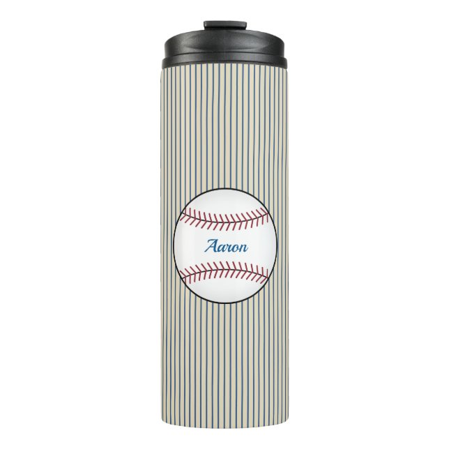 Blue Custom Baseball Thermal Coffee Tumbler Thermosbecher (Vorderseite)