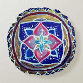 Blue Custom Brushed Polyester Round-throw-Kissen Rundes Kissen