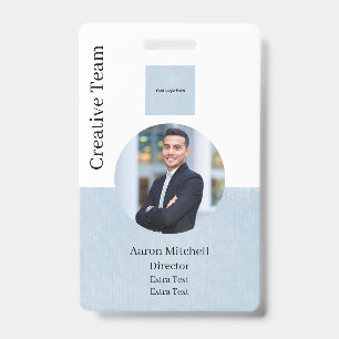 Blue Custom Company Modern Employee ID Abzeichen Ausweis