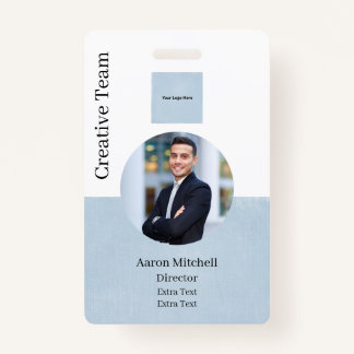 Blue Custom Company Modern Employee ID Abzeichen Ausweis