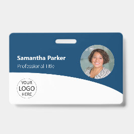 Blue Custom Employee - Foto, Logo, Strichcode, Nam Ausweis