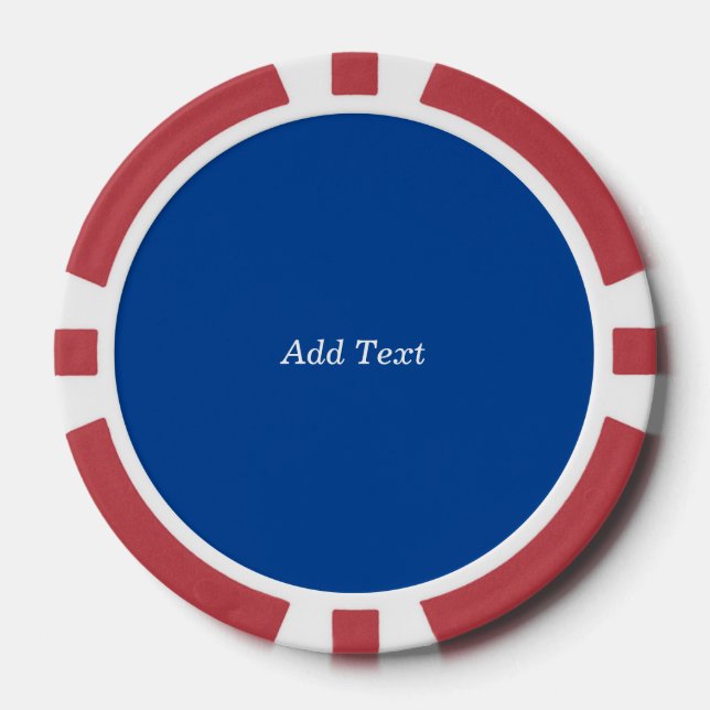 Blue Custom Erstellen Sie Ihren eigenen Text Pokerchips (Vorderseite)
