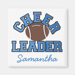 Blue Custom Football Cheerleader Magnet