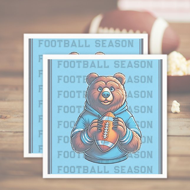 Blue Custom Football Paper Serviette (Blue Custom Football Paper Napkins)