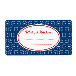 Blue Custom Kitchen Labels