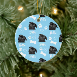 Blue Custom Liebe Paw Print Dog Lover Pet Foto Keramik Ornament