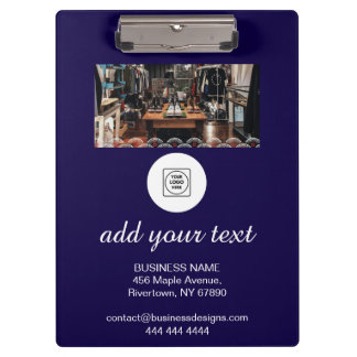 Blue Custom Logo Promo Photo X clipboard Klemmbrett