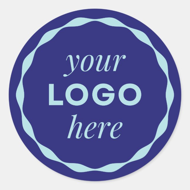 Blue Custom Minimalistisch Logo Circle Aufkleber (Vorderseite)