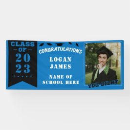 Blue Customized Abschluss 2023 mit Name & Foto Banner